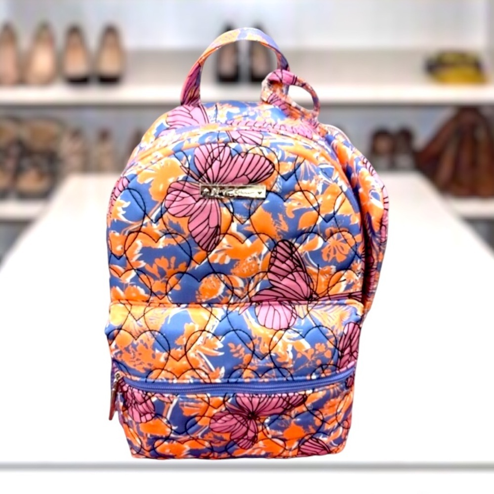 Betsey Johnson Butterfly Quilted Backpack with Matching Pouch set